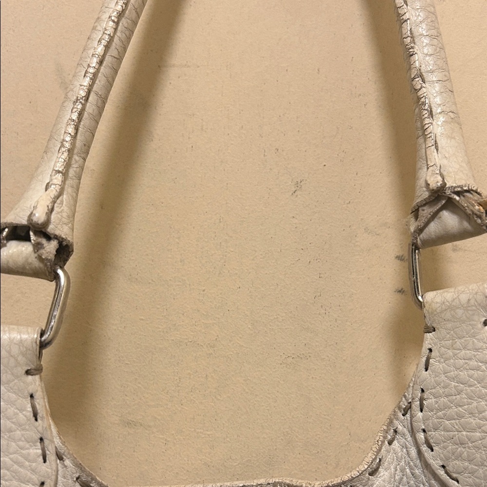 Fendi selleria authentic 925 vintage pebble leather vintage Cream Handbag - Picture 9 of 15